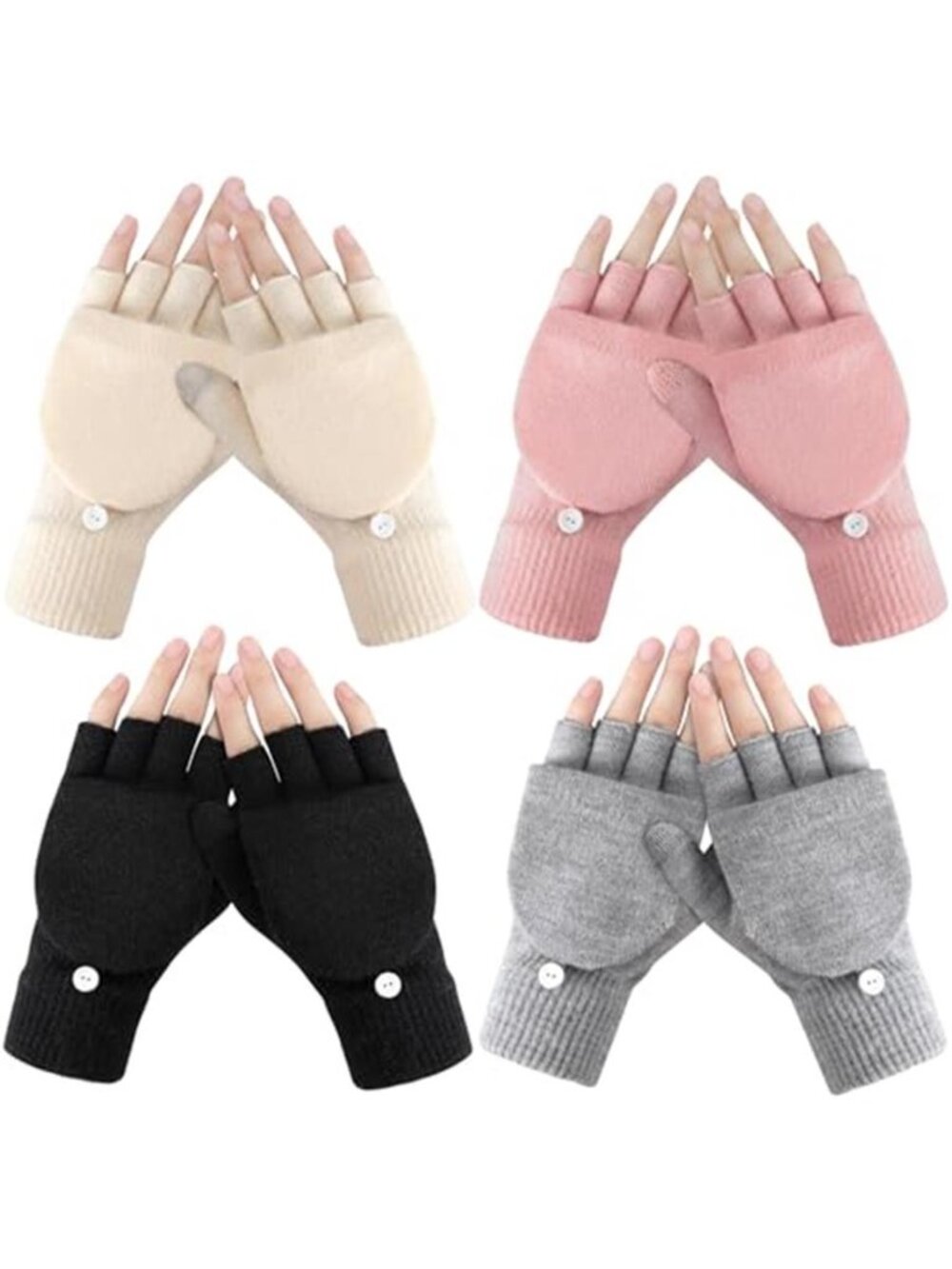 Winter Fingerless Gloves for Women, Warm HalfFinger Winter Gloves